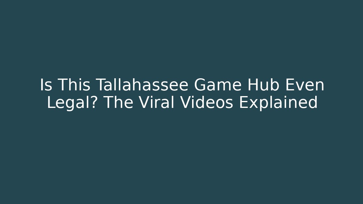 Is This Tallahassee Game Hub Even Legal? The Viral Videos Explained
