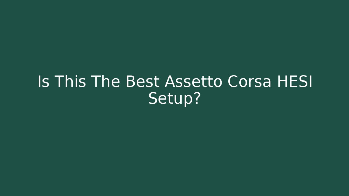 Is This The Best Assetto Corsa HESI Setup?