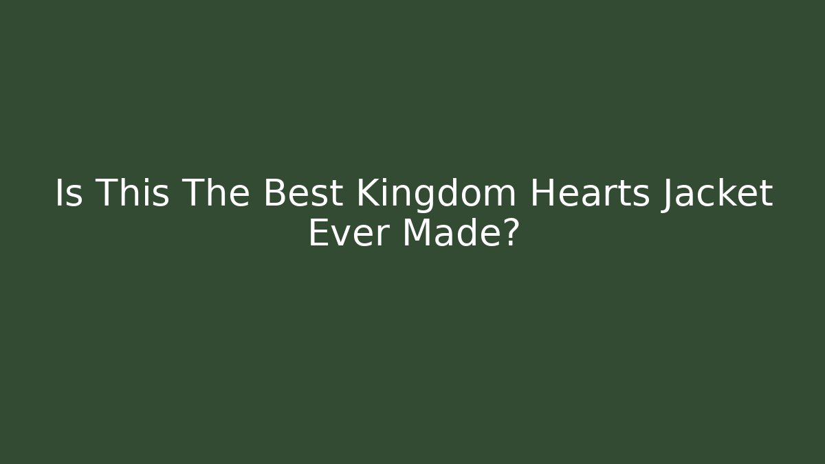 Is This The Best Kingdom Hearts Jacket Ever Made?