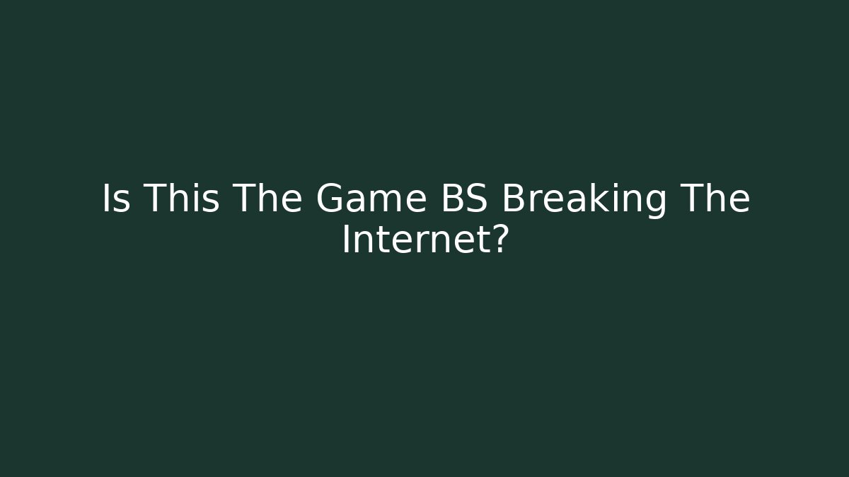 Is This The Game BS Breaking The Internet? - Critter Realm