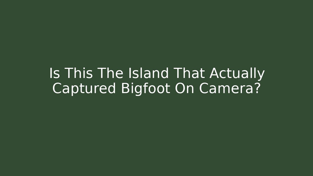 Is This The Island That Actually Captured Bigfoot On Camera?
