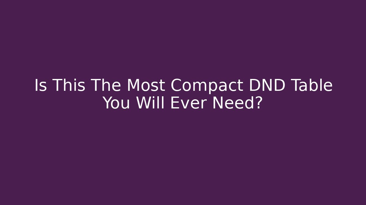 Is This The Most Compact DND Table You Will Ever Need? - Critter Realm