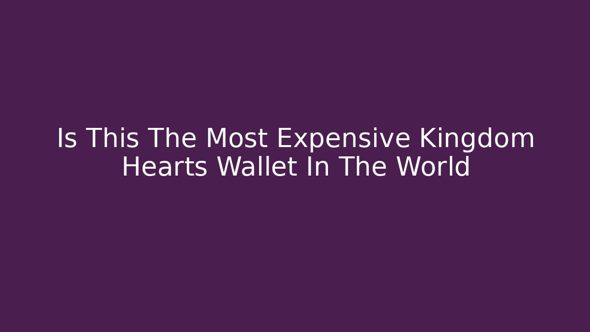 Is This The Most Expensive Kingdom Hearts Wallet In The World