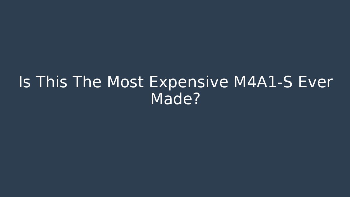 Is This The Most Expensive M4A1-S Ever Made?
