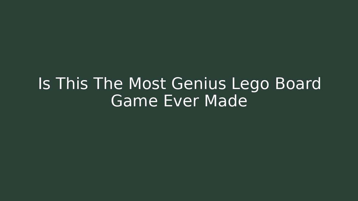 Is This The Most Genius Lego Board Game Ever Made - Critter Realm