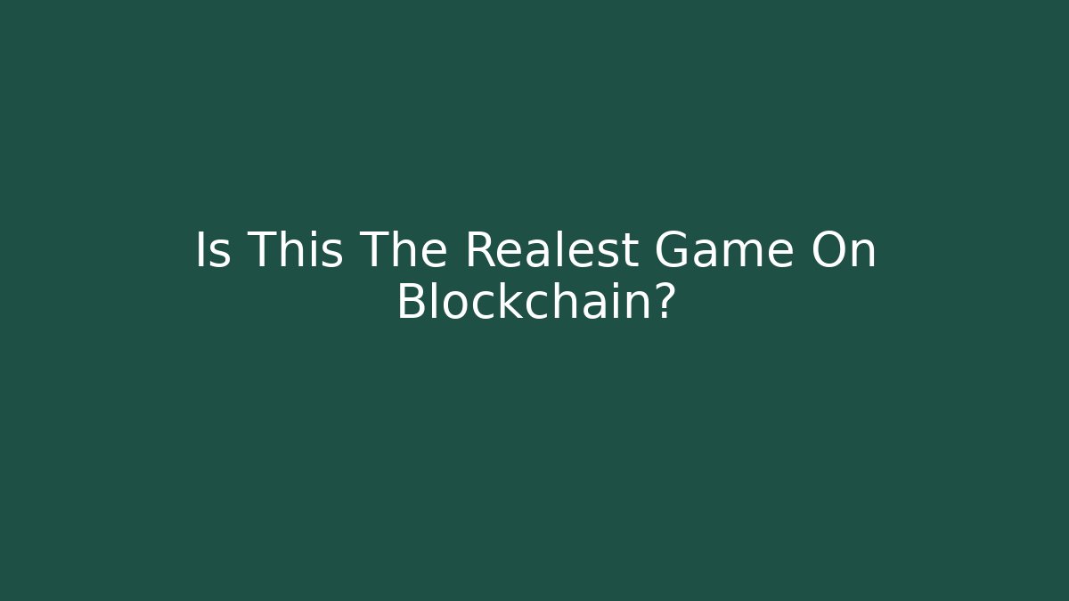 Is This The Realest Game On Blockchain? - Critter Realm