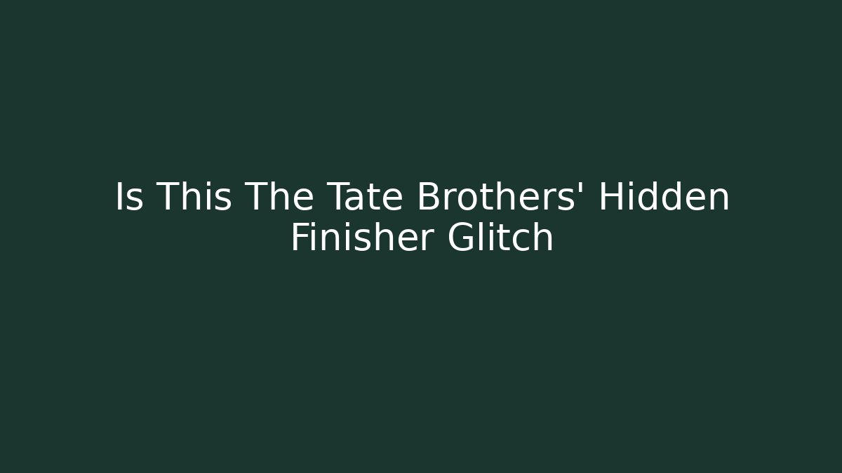 Is This The Tate Brothers' Hidden Finisher Glitch
