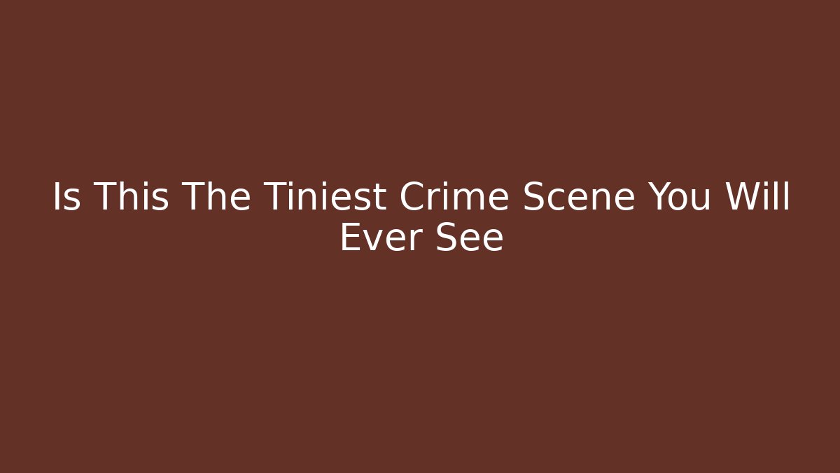 Is This The Tiniest Crime Scene You Will Ever See
