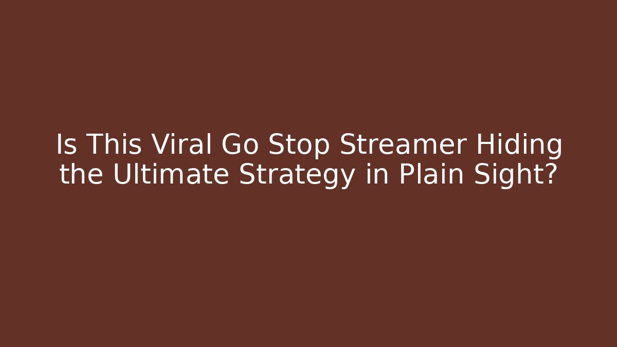 Is This Viral Go Stop Streamer Hiding the Ultimate Strategy in Plain Sight?