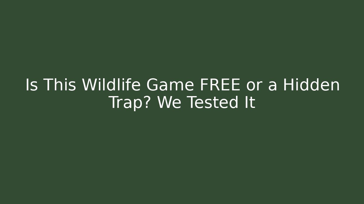 Is This Wildlife Game FREE or a Hidden Trap? We Tested It