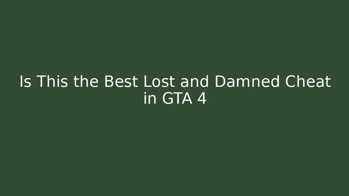 Is This the Best Lost and Damned Cheat in GTA 4 - Critter Realm