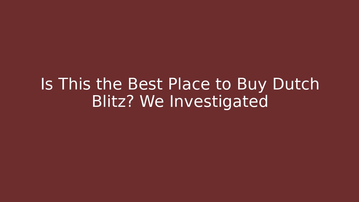 Is This the Best Place to Buy Dutch Blitz? We Investigated