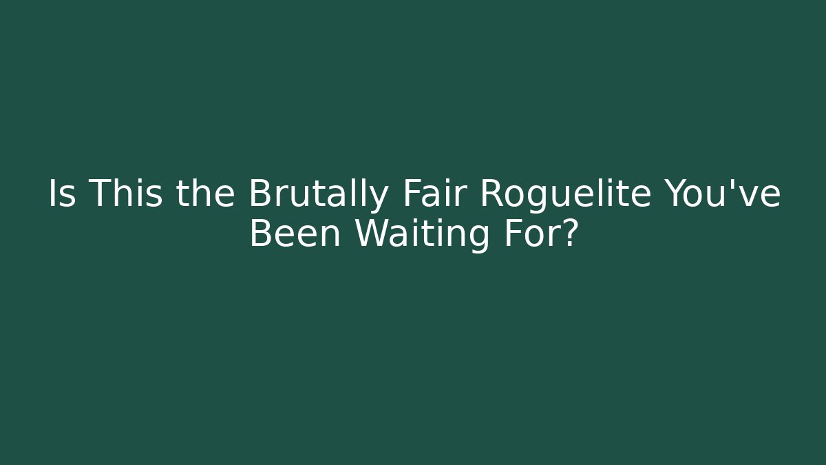 Is This the Brutally Fair Roguelite You’ve Been Waiting For? - Critter Realm