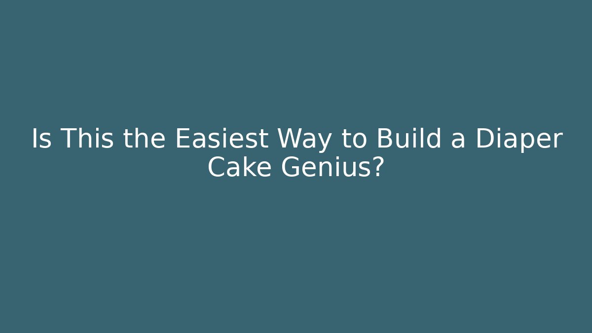 Is This the Easiest Way to Build a Diaper Cake Genius? - Critter Realm