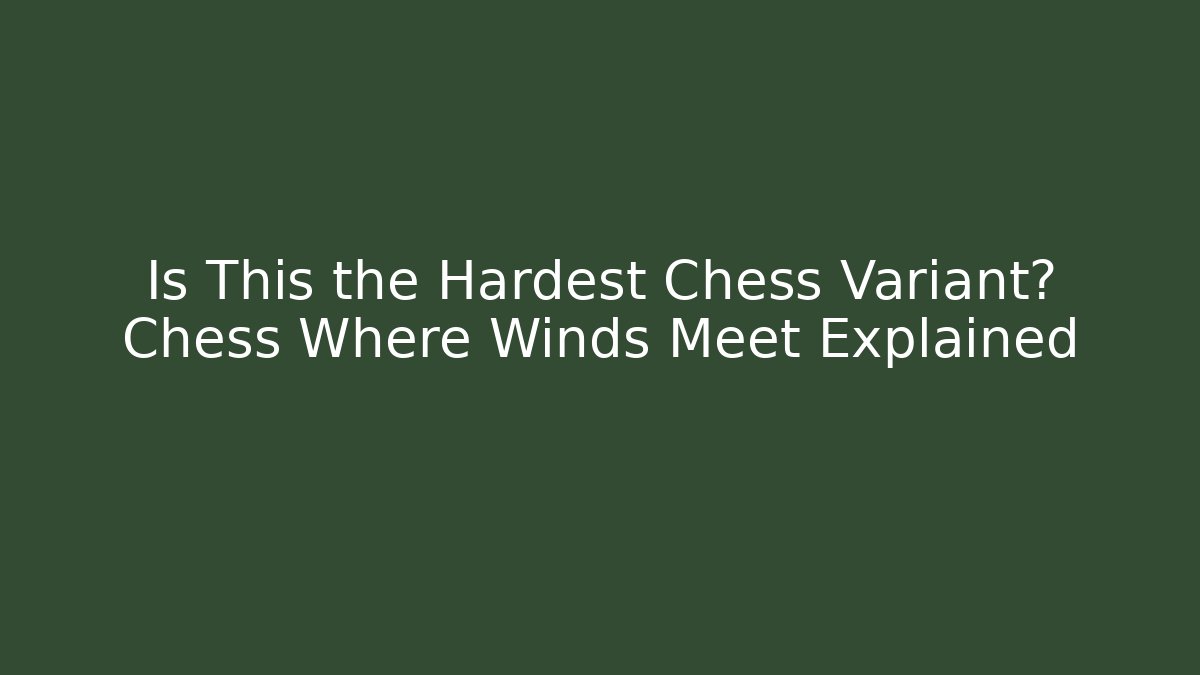 Is This the Hardest Chess Variant? Chess Where Winds Meet Explained