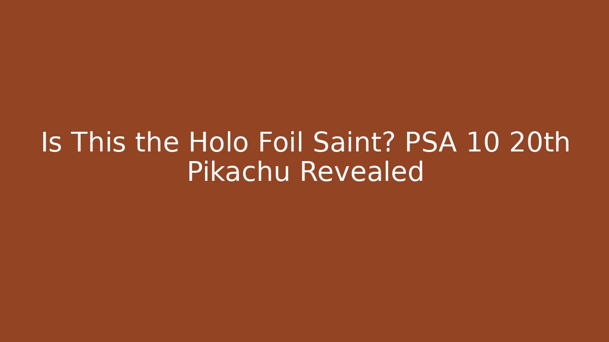 Is This the Holo Foil Saint? PSA 10 20th Pikachu Revealed