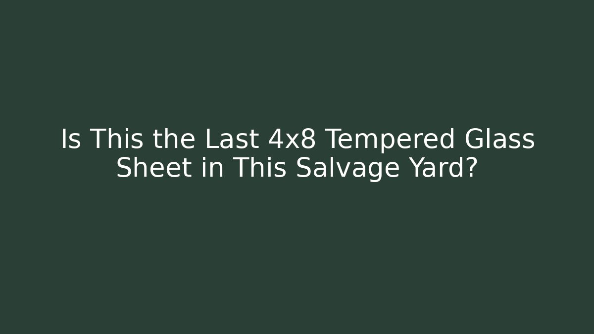 Is This the Last 4x8 Tempered Glass Sheet in This Salvage Yard?
