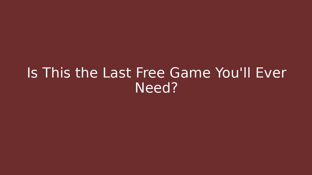 Is This the Last Free Game You’ll Ever Need? - Critter Realm