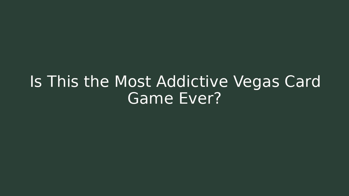 Is This the Most Addictive Vegas Card Game Ever? - Critter Realm