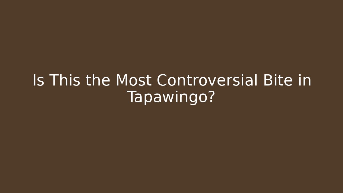 Is This the Most Controversial Bite in Tapawingo? - Critter Realm