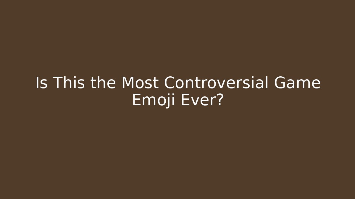 Is This the Most Controversial Game Emoji Ever?