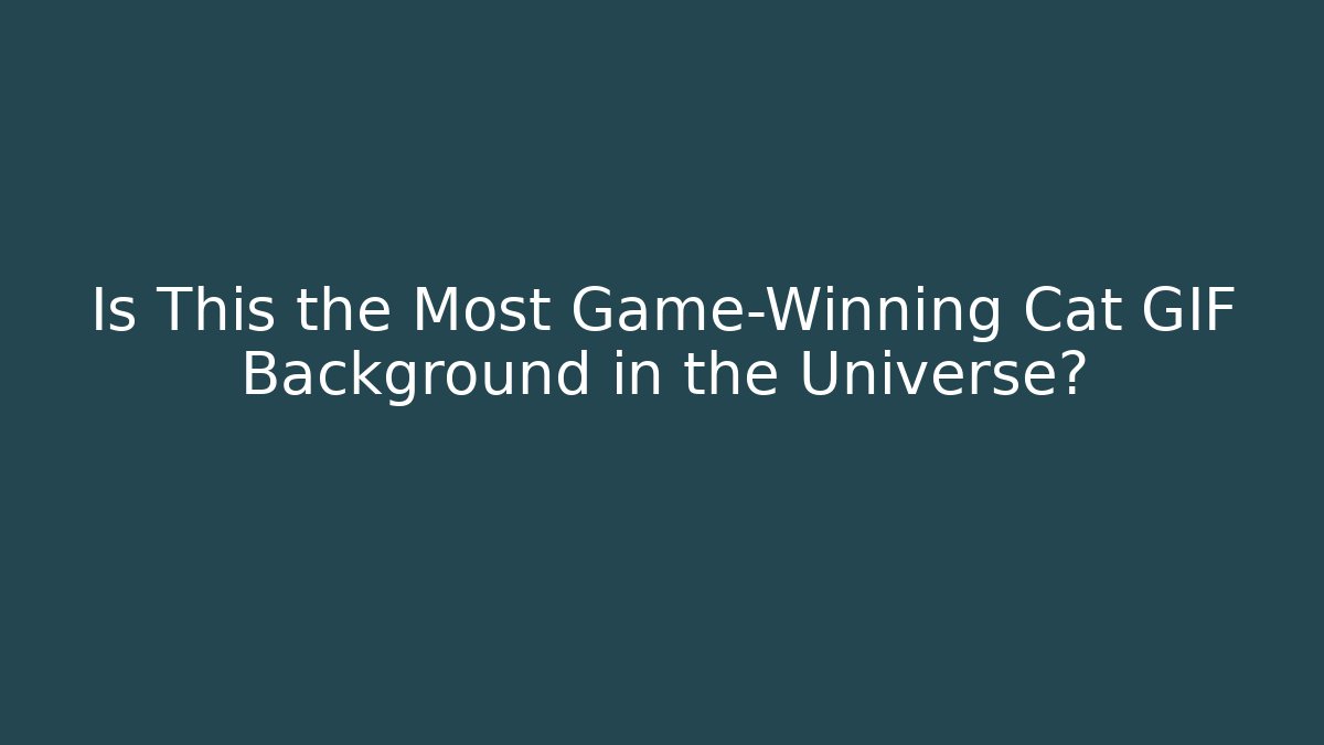 Is This the Most Game-Winning Cat GIF Background in the Universe?