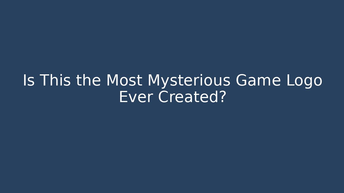 Is This the Most Mysterious Game Logo Ever Created? - Critter Realm