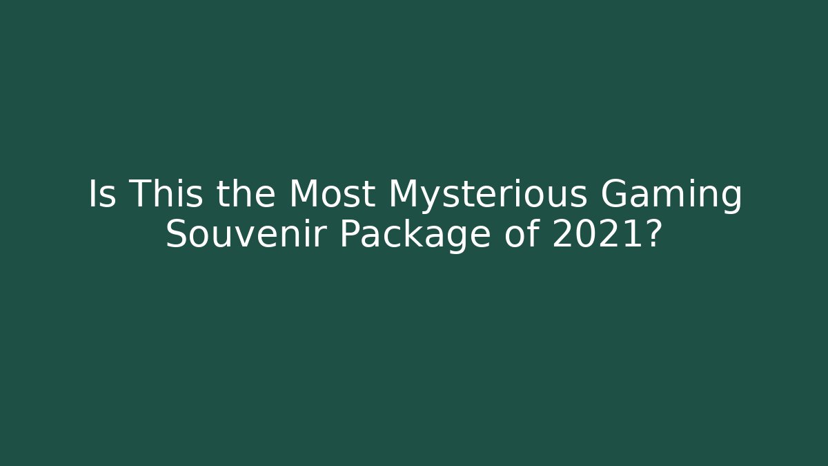 Is This the Most Mysterious Gaming Souvenir Package of 2021?