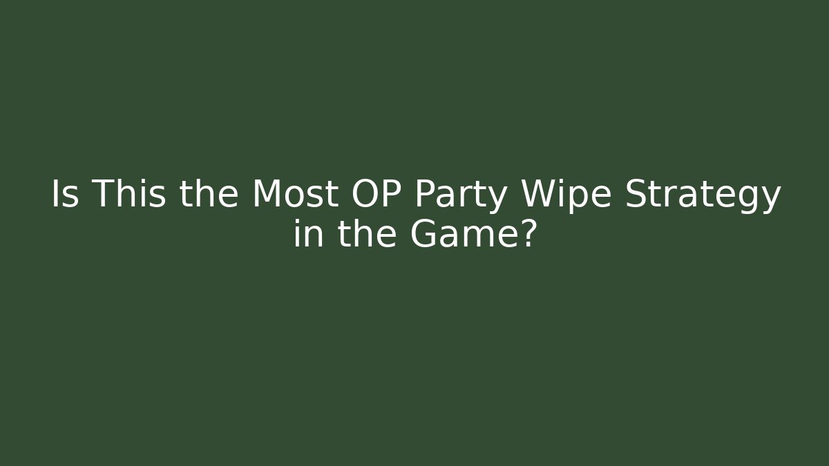 Is This the Most OP Party Wipe Strategy in the Game? - Critter Realm