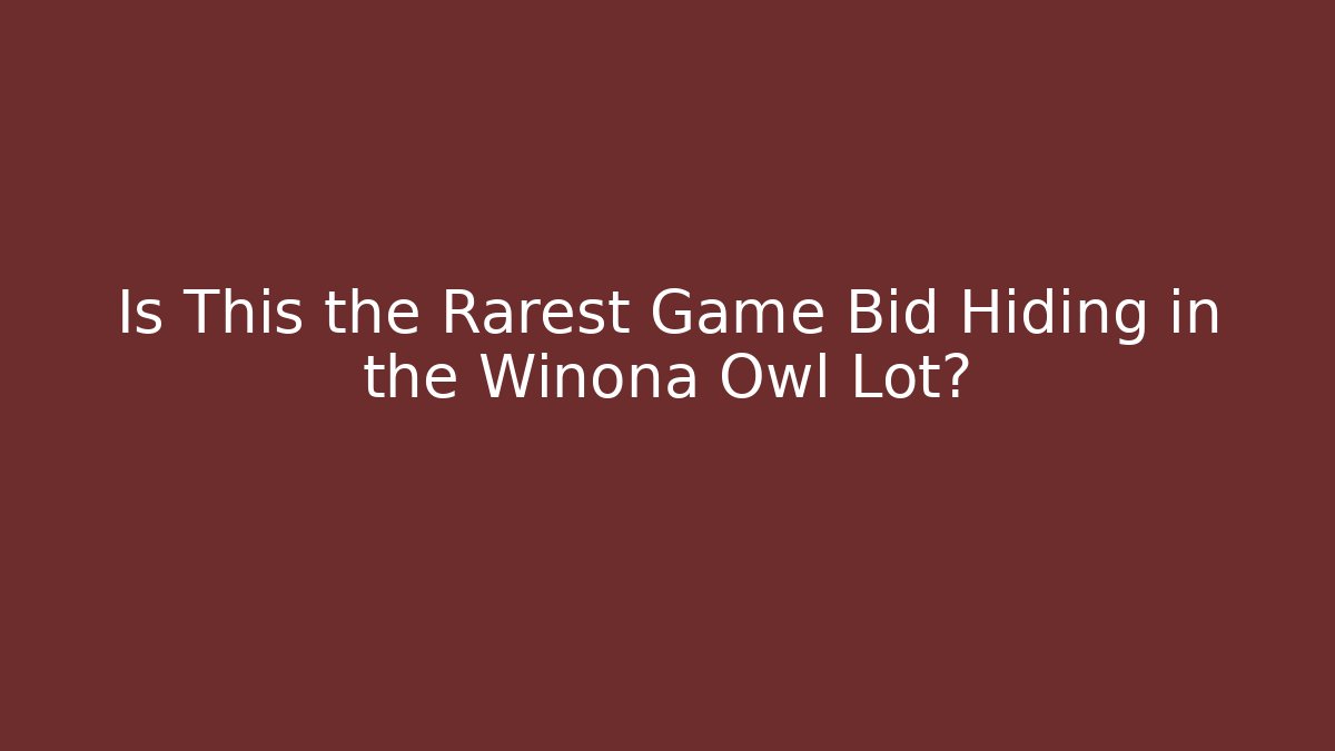 Is This the Rarest Game Bid Hiding in the Winona Owl Lot?