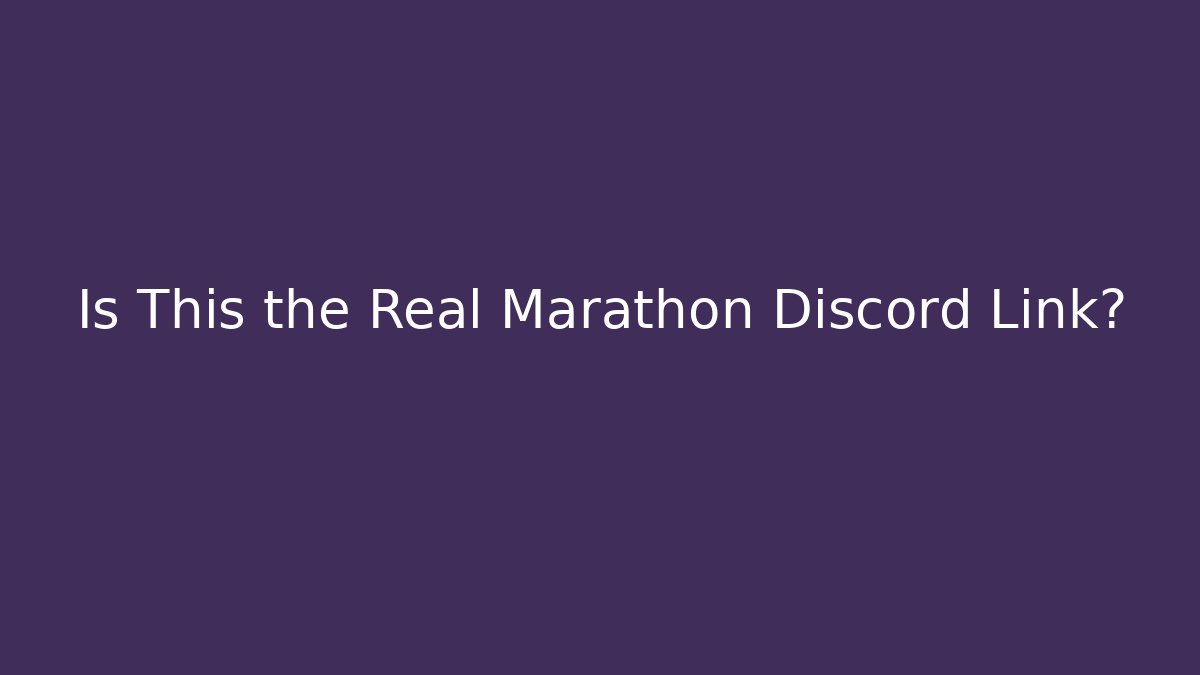 Is This the Real Marathon Discord Link?