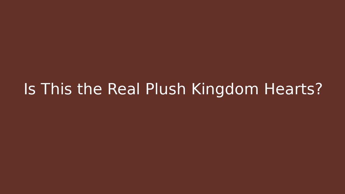 Is This the Real Plush Kingdom Hearts?