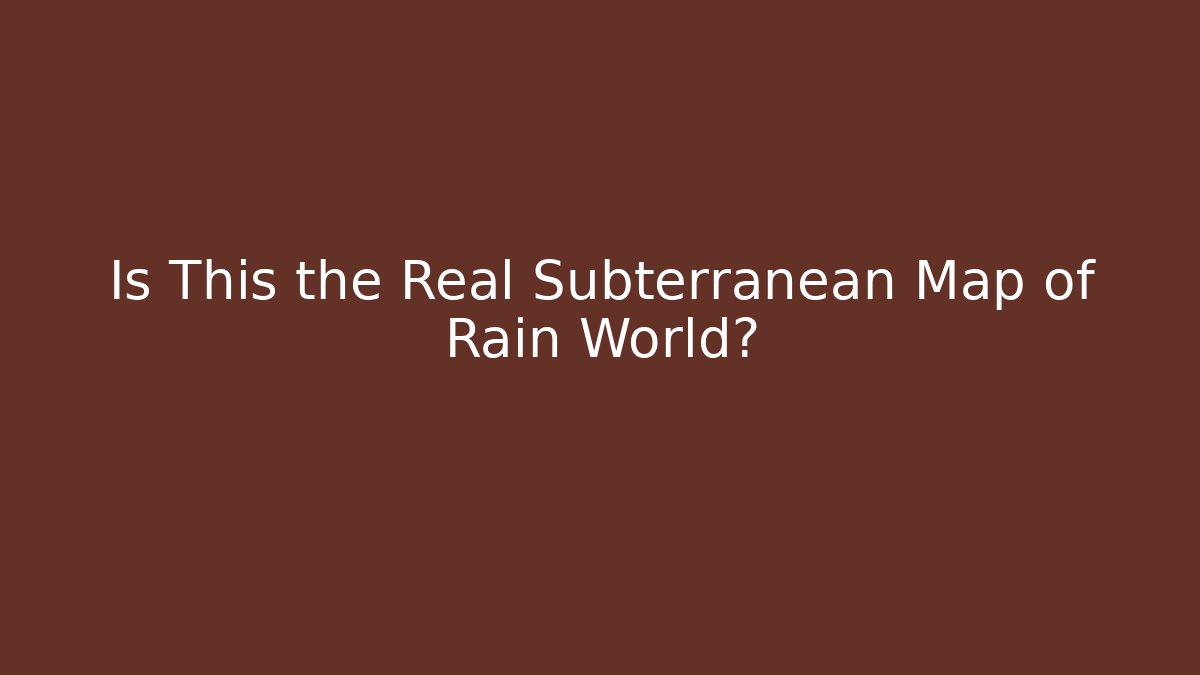 Is This the Real Subterranean Map of Rain World?