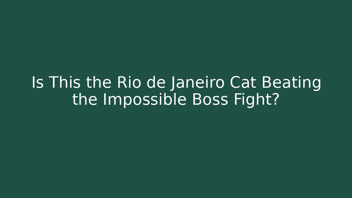 Is This the Rio de Janeiro Cat Beating the Impossible Boss Fight?