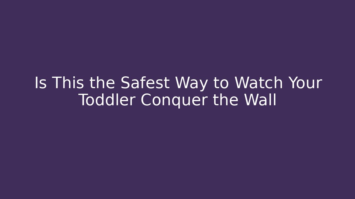 Is This the Safest Way to Watch Your Toddler Conquer the Wall