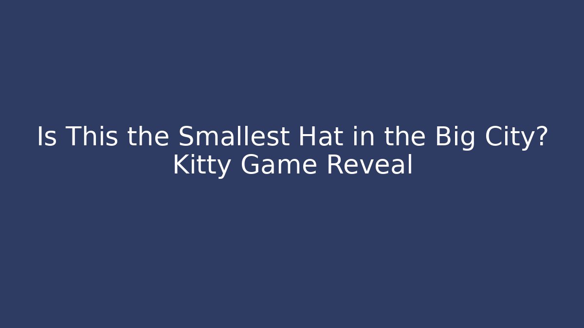 Is This the Smallest Hat in the Big City? Kitty Game Reveal
