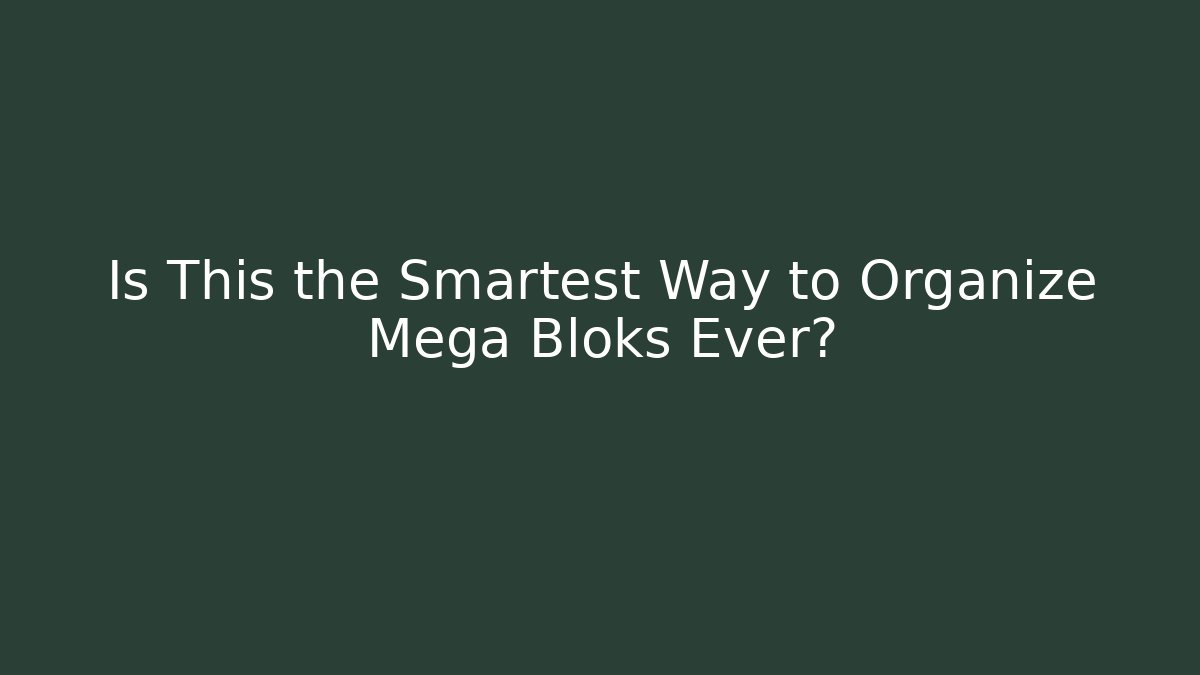 Is This the Smartest Way to Organize Mega Bloks Ever?