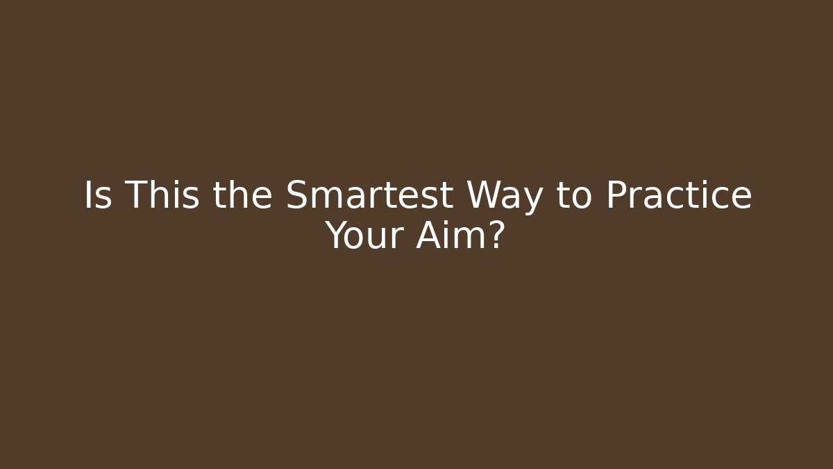 Is This the Smartest Way to Practice Your Aim?