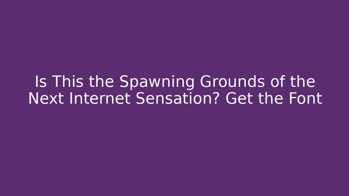 Is This the Spawning Grounds of the Next Internet Sensation? Get the Font