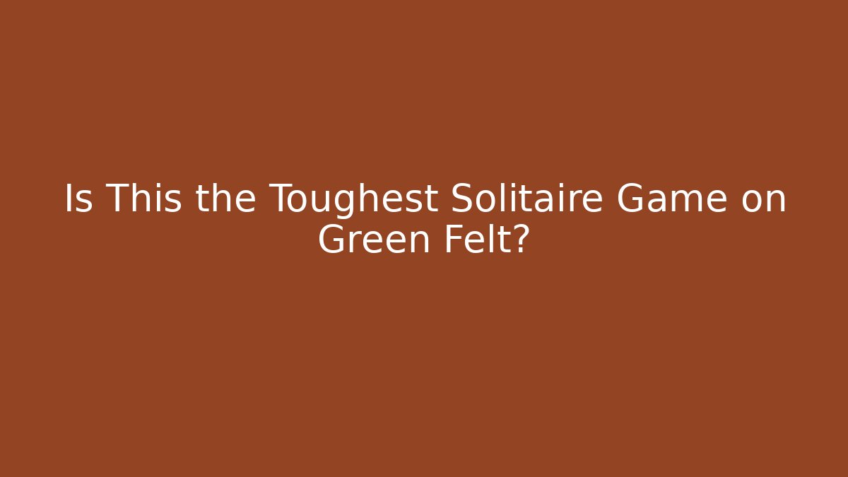 Is This the Toughest Solitaire Game on Green Felt?