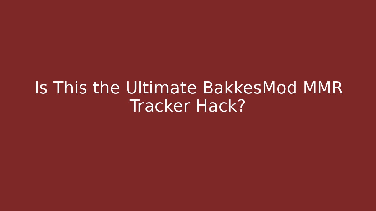 Is This the Ultimate BakkesMod MMR Tracker Hack?