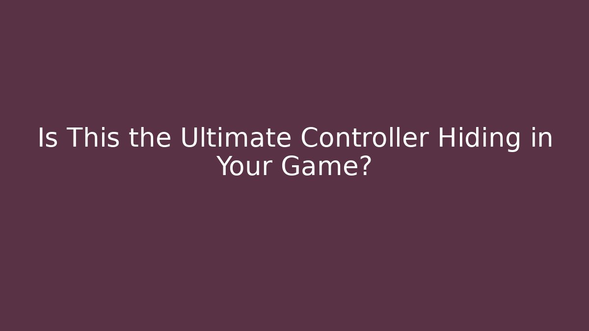 Is This the Ultimate Controller Hiding in Your Game? - Critter Realm