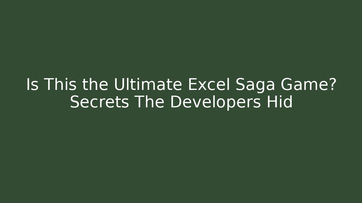 Is This the Ultimate Excel Saga Game? Secrets The Developers Hid
