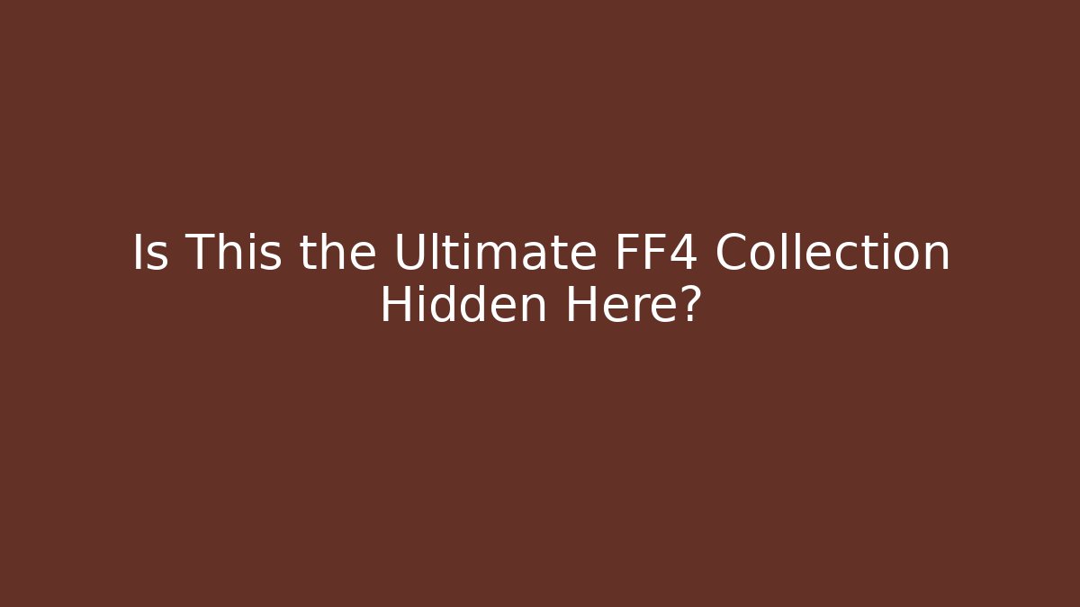 Is This the Ultimate FF4 Collection Hidden Here? - Critter Realm