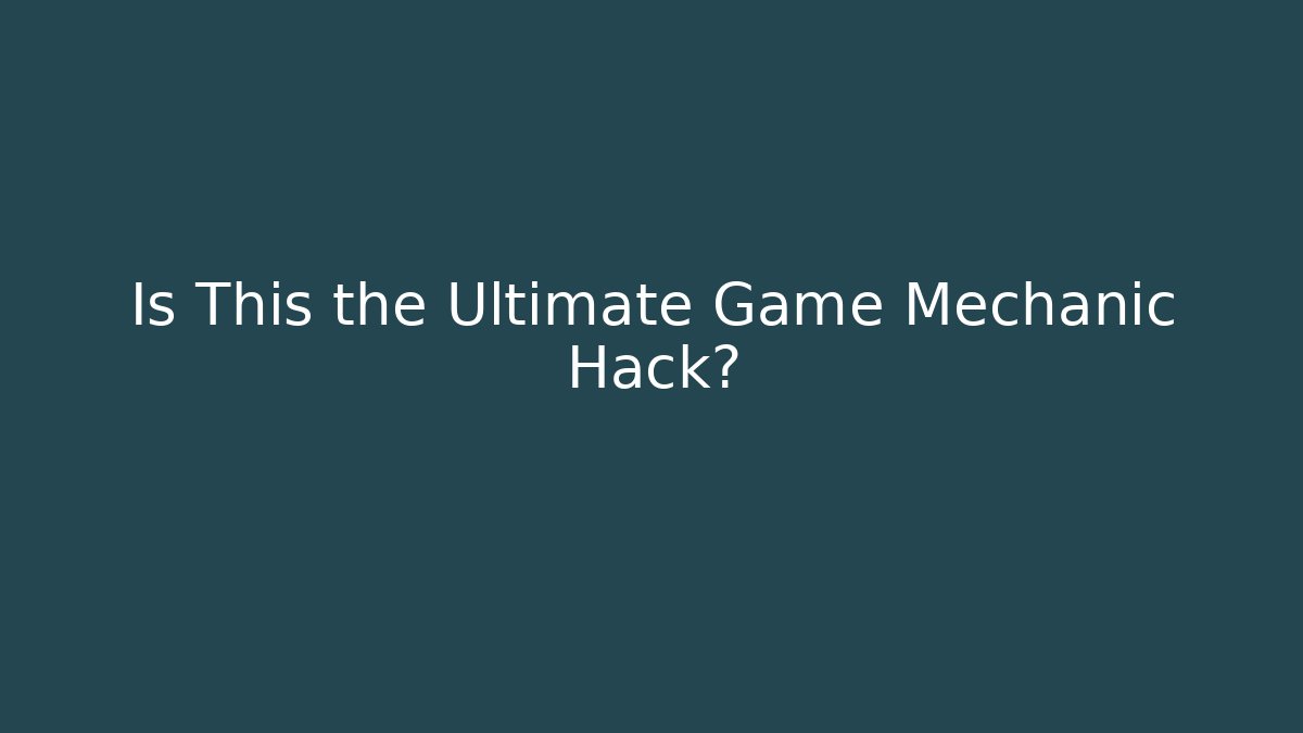 Is This the Ultimate Game Mechanic Hack? - Critter Realm
