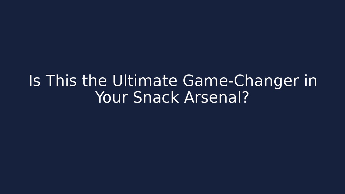 Is This the Ultimate Game-Changer in Your Snack Arsenal? - Critter Realm