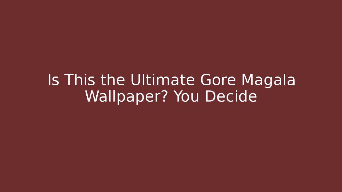 Is This the Ultimate Gore Magala Wallpaper? You Decide