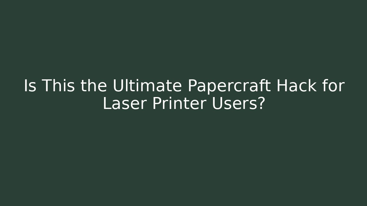 Is This the Ultimate Papercraft Hack for Laser Printer Users?