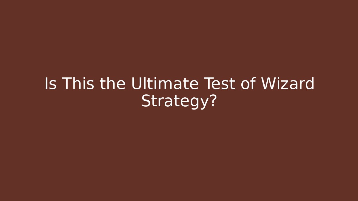 Is This the Ultimate Test of Wizard Strategy? - Critter Realm