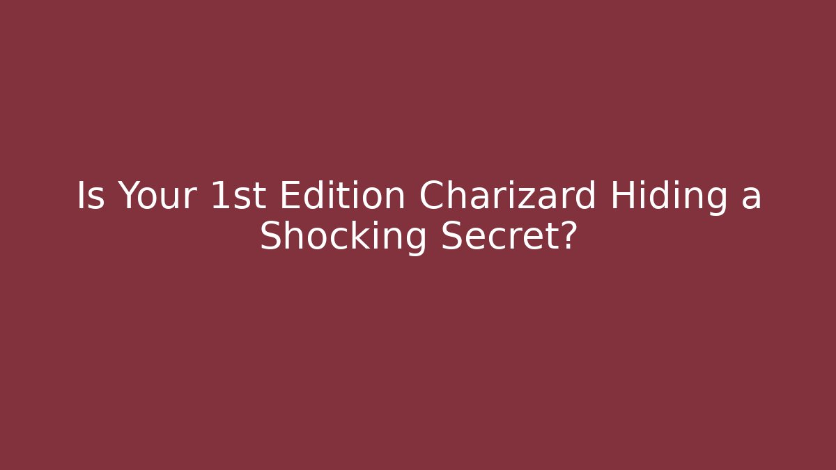 Is Your 1st Edition Charizard Hiding a Shocking Secret? - Critter Realm